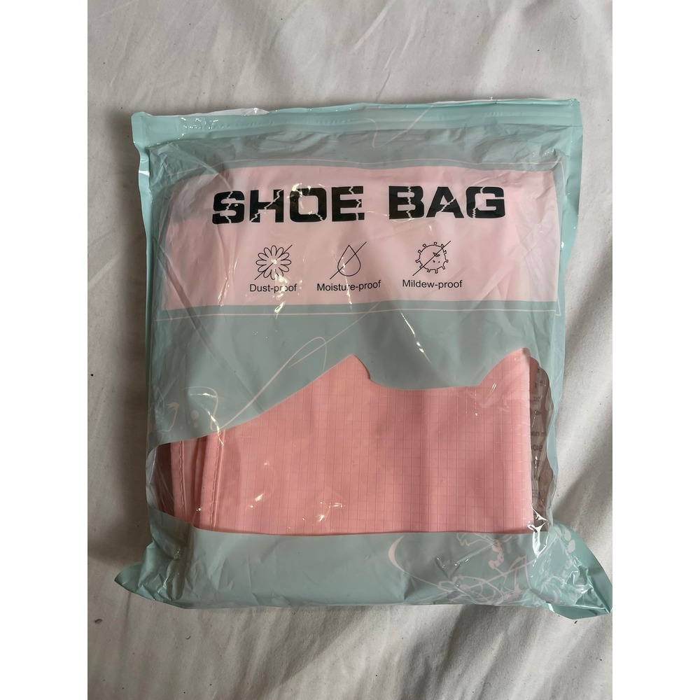 Pink Travel Shoe Bags Dustproof Moistureproof PEVA Storage Organizer Set